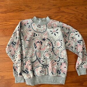 Excellent vintage Gray and Pink Patterned Women's Sweater